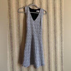 Loft Formal Dress White Floral Women Size 2 Small Knee Length Dress